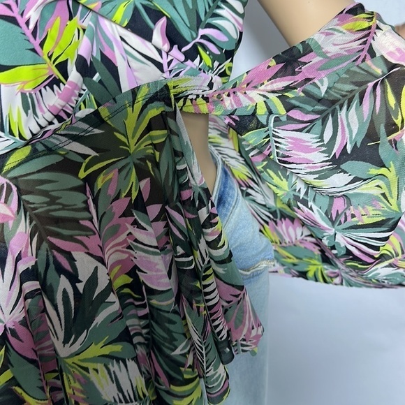 Kona sol Women's Cover Up top SwimWear Floral Tropical Pattern (5G873M) - Picture 2 of 4